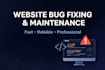 fix website bugs and provide maintenance support