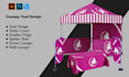 design canopy tent, feather flag and table cover