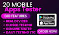 do user app testing game testing 20 active tester for google play