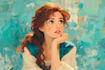 draw disney style birthday or wedding portrait