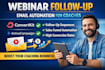 create webinar follow up email automation for coaches