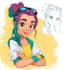 draw a cartoon character comic style