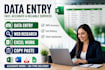 do data entry, web research and excel data entry work accurately