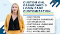 design custom go high level dashboard saas login page css code ghl client portal