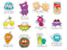 do mascot cute chibi art, kawaii logo or sticker patch design