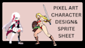 do pixel art animation, pixel art sprite sheet and pixel character design
