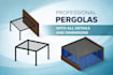 create pergola 3d model with dimensions and details