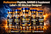 design peptide sarms supplement label, and vial label
