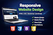 create responsive website using HTML CSS bootstrap and javascript