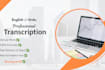 manually transcribe urdu and english audio to text