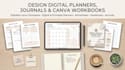 esty digital planner, hyperlinked digital planner, canva ebook, journal design