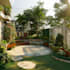 design landscape, terrace, backyard, pool, and patio