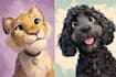 draw a colorful disney style pet portrait