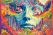 create a unique psychedelic surrealistic illustration for album cover