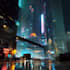 do cyberpunk futuristic city art