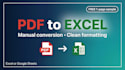 convert PDF to excel and do accurate data entry