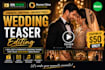 edit cinematic luxury wedding teaser films professionally