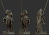 make fantasy knight chess piece,miniature statue or medieval character,tabletop