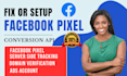 fix and create fb meta pixel ads setup or fix facebook conversion tracking API
