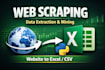 do web scraping and data extraction using python