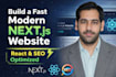 build a fast modern next js  website with react SEO optimized