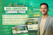 ai landing page with custom code and conversion focused design