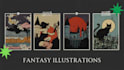 a dark gothic fantasy illustration in vintage style