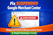 fix google merchant center suspension and disapproved product