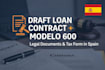 draft loan contract in spain and model 600