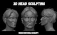 do custom 3d head, 3d face model, 3d bust, 3d print 3d sculpture figurine
