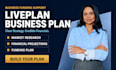 create a liveplan business plan with financial projections for funding