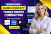 bubble crm bubble web app framer website consulting website framer page layout