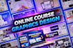 do online course graphics design, course presentation, course content, ppt slide