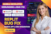bubble developer debugging replit bug fix base44 app replit crm integration
