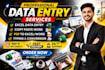do fast and accurate data entry, excel work, copy paste and PDF conversion