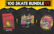create unique skeleton skateboarder logo and t shirt design