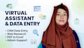 do CRM data entry, web research, PDF to excel, and admin support as an assistant
