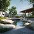create backyard landscape design rendering