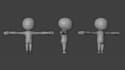 create a high poly 3d character and clean retopology