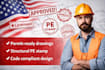 architectural drawing mep floor plan tx, fl, az, pa, on, ca pe stamp