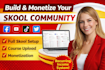 skool community marketing community setup create skool course content structure