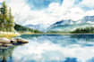 draw a watercolor landscape illustration
