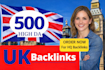build 500 high da UK SEO uk backlinks manually