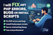 fix PHP script errors and install codecanyon scripts professionally