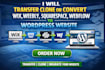 transfer clone or convert wix, weebly, squarespace, webflow to wordpress website