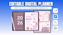 do editable digital planner, esty digital planner, canva digital planner design