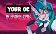 draw your oc in hazbin hotel or helluva boss style