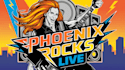 create unique phoenix rocks logo with character concept