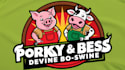 do unique porky and bess logo with character concept