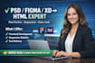 convert PSD to html, convert figma to html, develop frontend code, xd to html